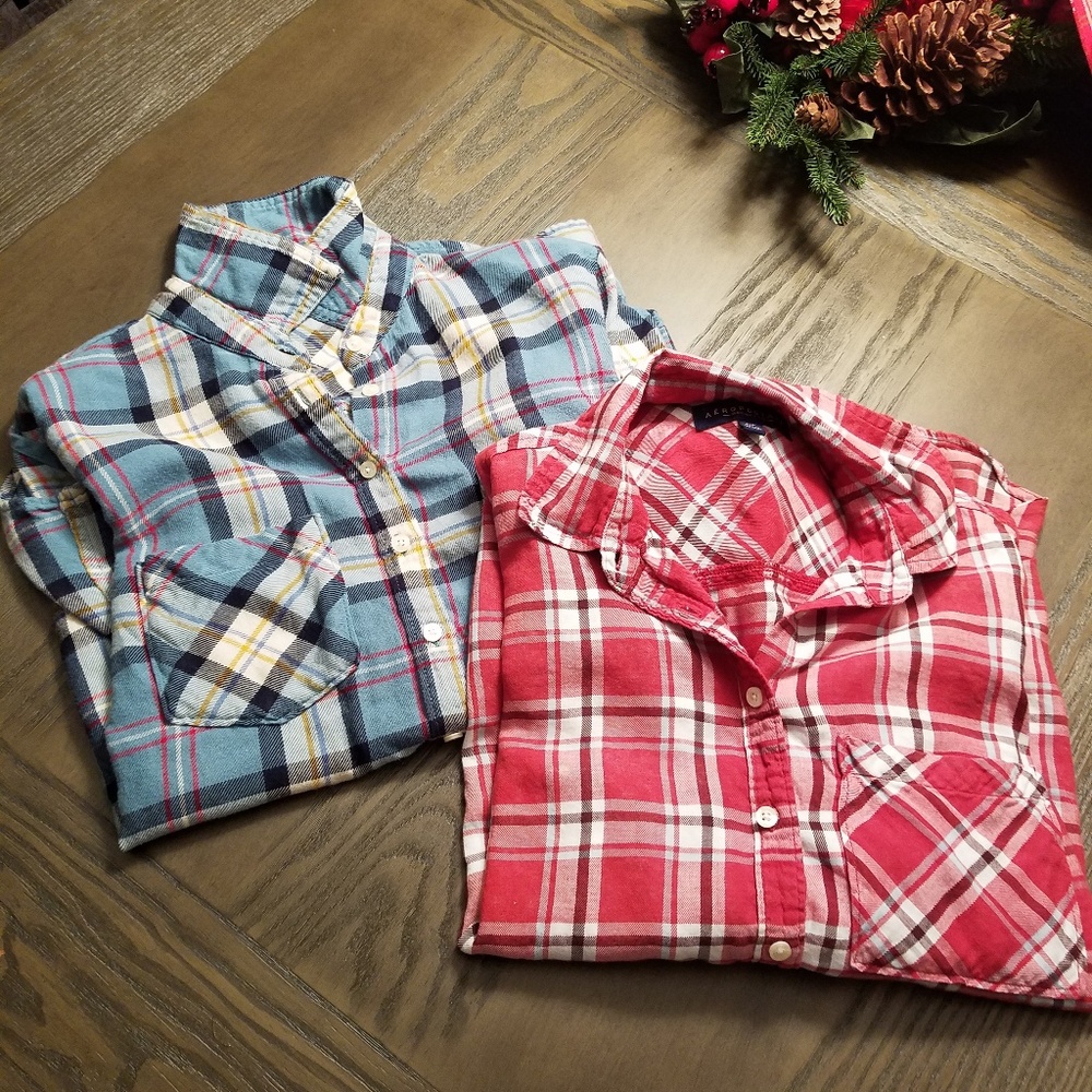 2 aeropostale flannels